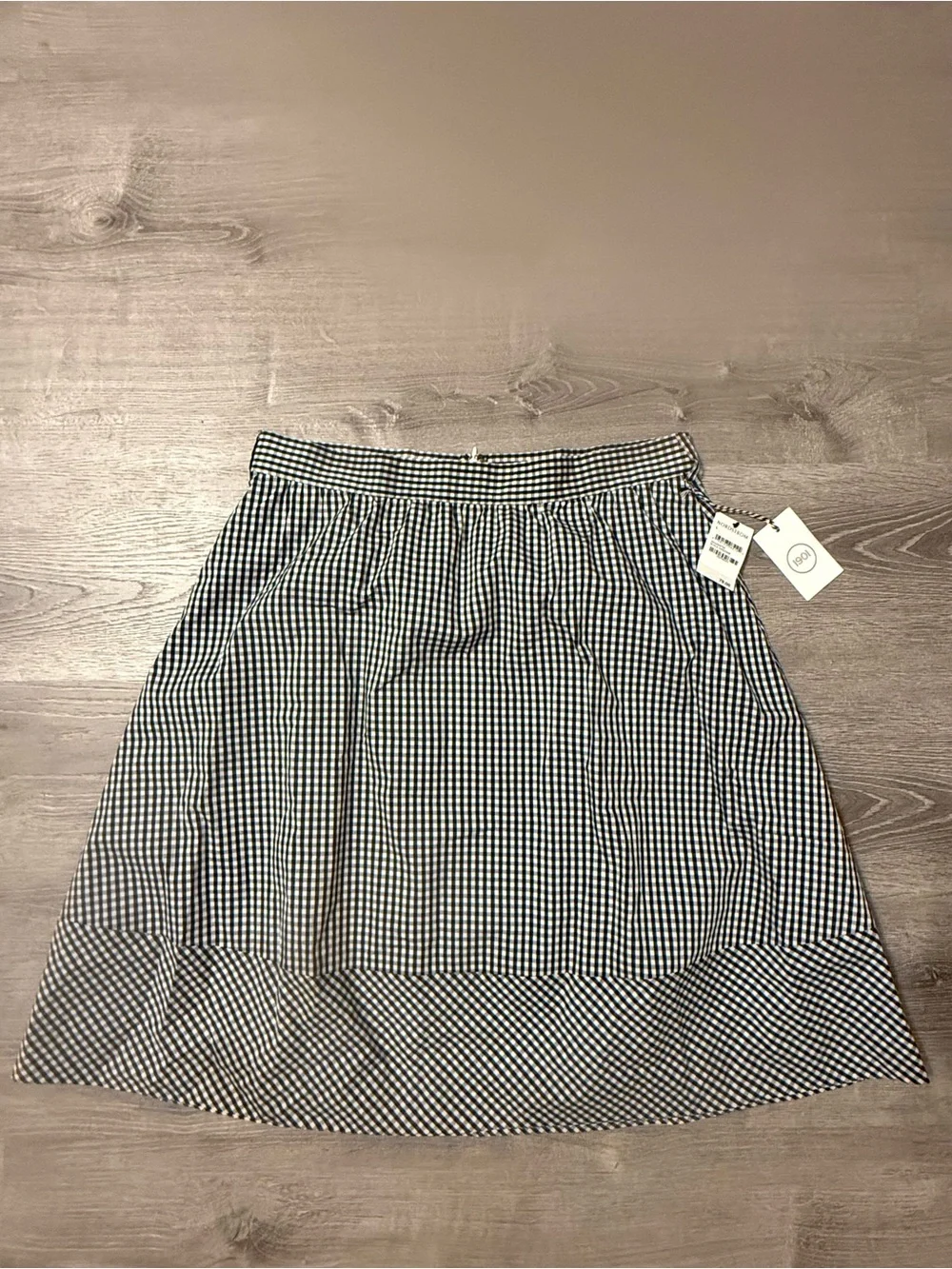 1901 Black and White Gingham A-Line Skirt